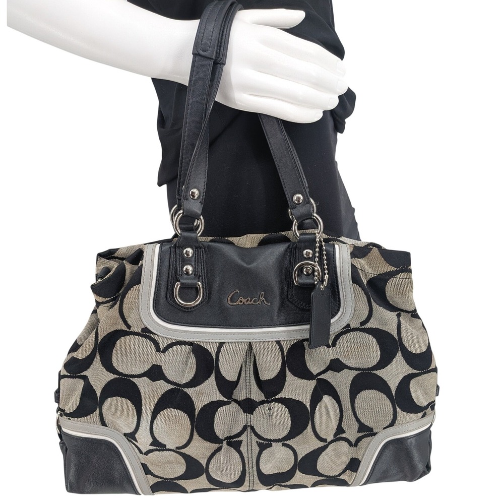 Coach Signature C Leather Canvas Satchel Monogram Y2K Shoulder Handbag Timeless